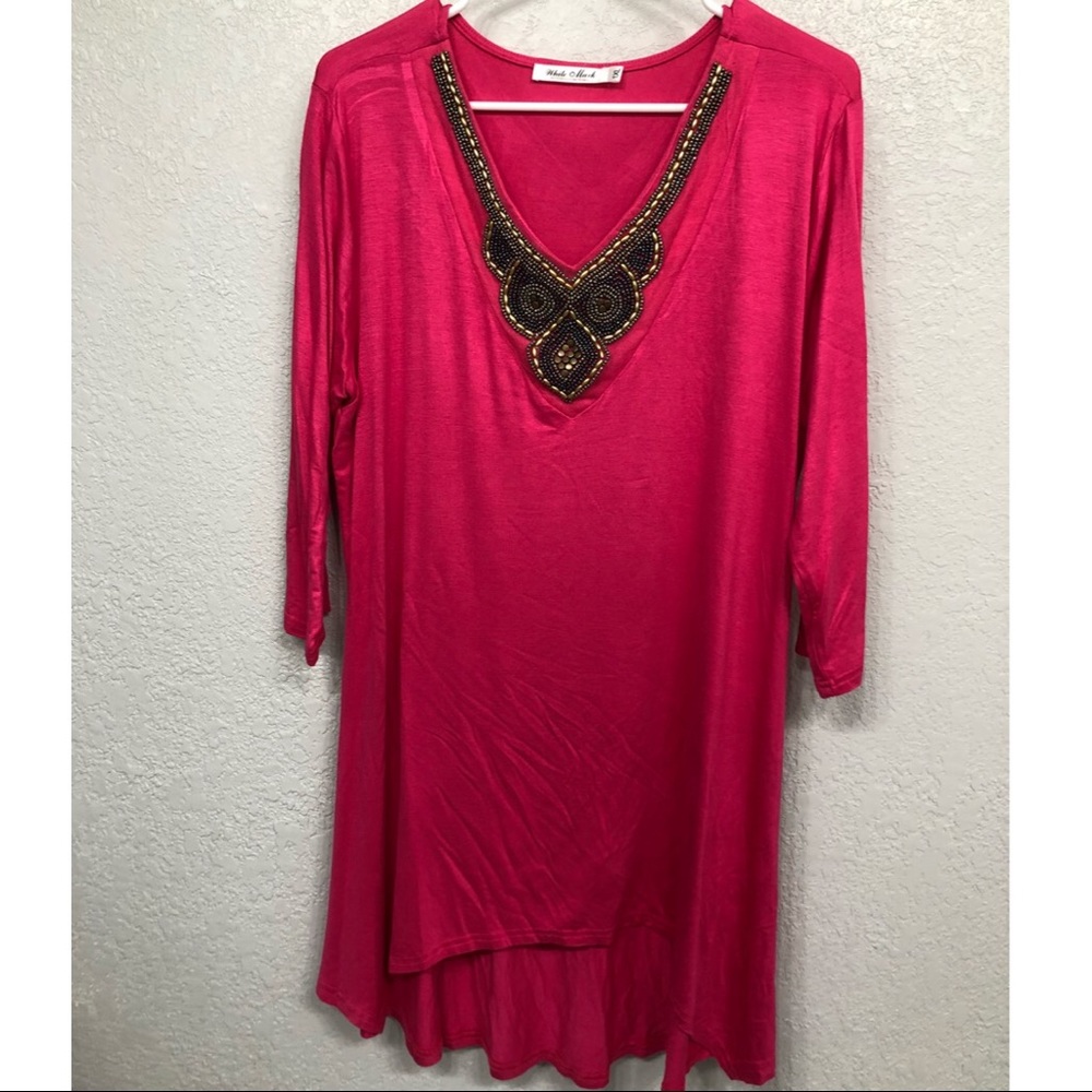 Hot Pink White Mark Blouse